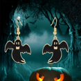 thumbnail image 2 of BNNG Ghost Stud Earrings For Halloween Halloween Artificial Animal Shaped Black Earrings Gold Halloween Earrings Halloween Party Earrings For Women Earrings Zany Halloween Earrings, 2 of 4