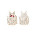 thumbnail image 2 of Loicainy Infant Baby Girl 1st Birthday Overall Romper 6 12 18 Months Letter Embroidery Sleeveless Bodysuit, 2 of 9