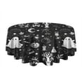 thumbnail image 5 of Black and White Halloween Elements Pattern Round Tablecloth 60"x60",Wrinkle Wipeable Table Cloth for Kitchen Dining Room Picnic Patio Party, 5 of 6