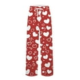thumbnail image 7 of Men's Drawstring Pocket Cuffed Print Pants, Valentine's Day Casual Home Sleep Pants for Gift, Holiday and Cozy Wear,Hot Pink,2XL, 7 of 7