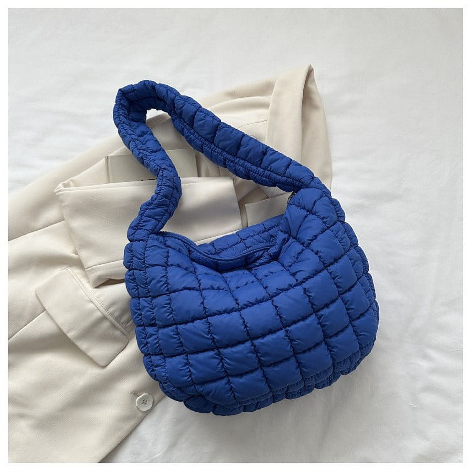 トートバッグ Caradoc padded nylon shoulder bag with logo patch XMMSWDLA Tote Bag Women Quilted Large Shoulder Bags Puffy