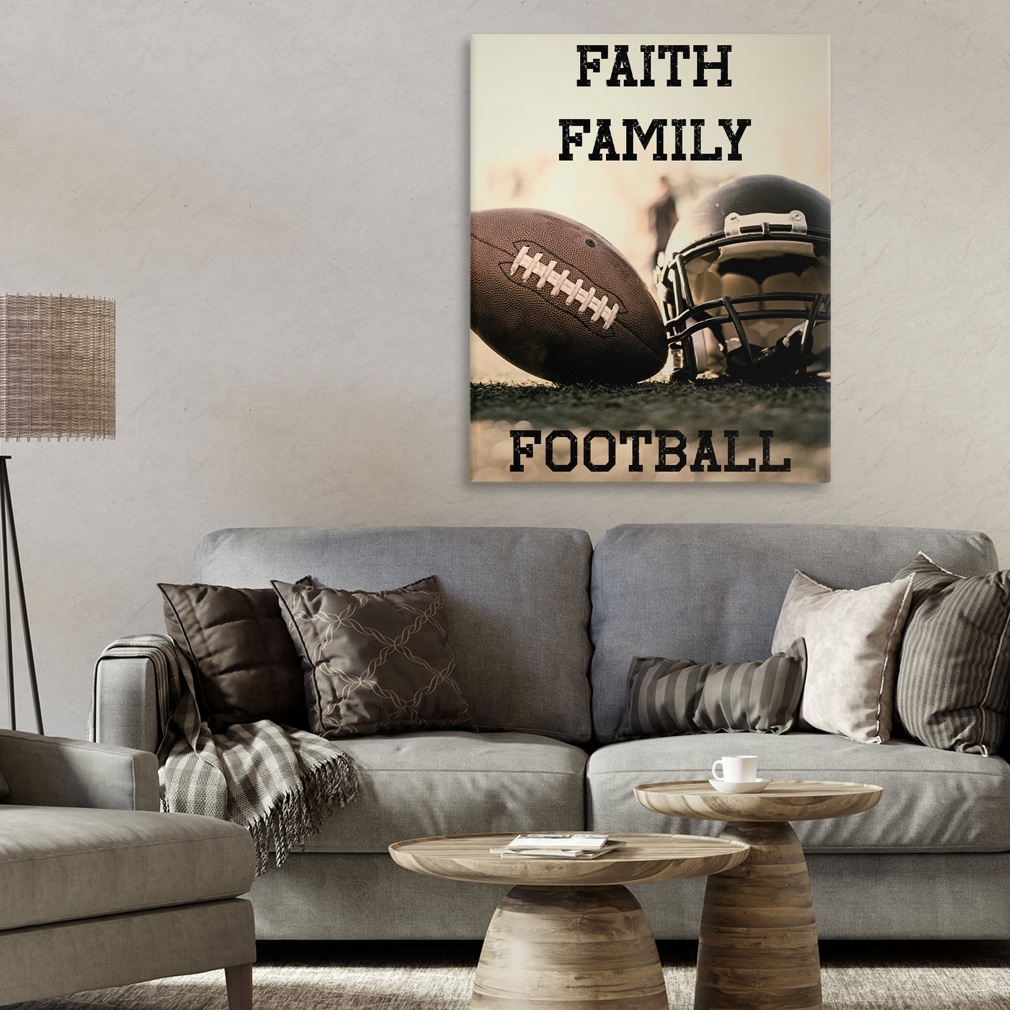 Stupell Industries Faith Family Football Canvas Wall Art, design by Jesse Keith