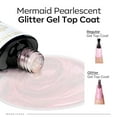 thumbnail image 6 of modelones Pearl Gel Nail Polish Top Coat, 2-in-one Clear Pearlescent Glitter Glossy Sparkle Finish Long Lasting Soak Off Mermaid Shimmer Manicure Nail Art Home Salon DIY 10 ML, 6 of 7