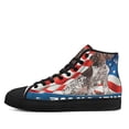 thumbnail image 3 of German Shorthaired Pointer Dog American flag High Top Canvas Shoes Sneakers Black Size 7.5, 3 of 7