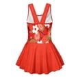 thumbnail image 5 of COEQINE Girls Tank Neck One Piece Swimsuit with Skirt & Liner, Sleeveless Wide Straps V-Back Summer Swim Dress for Swim Lessons & Water Play, Ages 6-7, Cute Dog Strawberry, 5 of 8