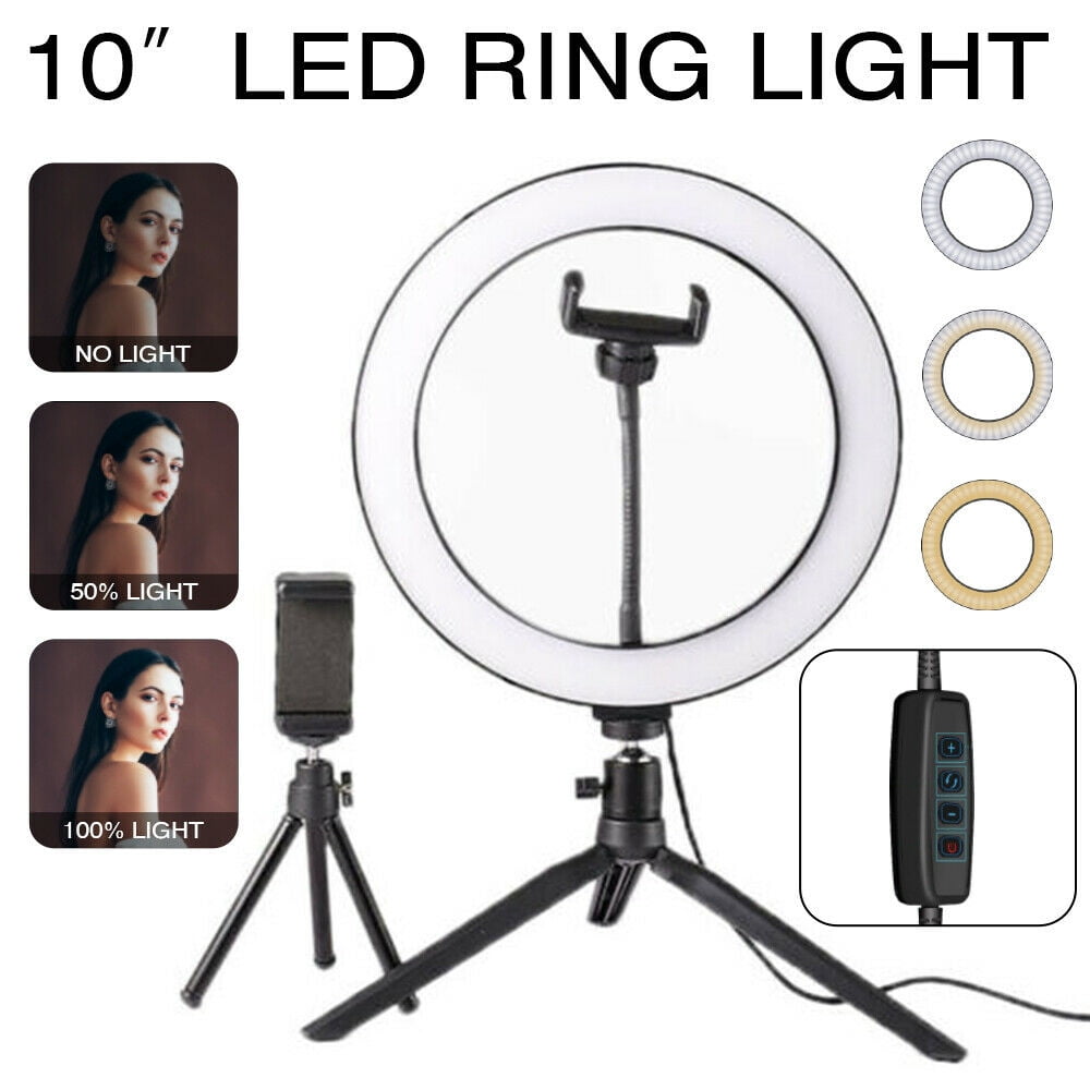 Mini Led Camera Ringlight for YouTube Video/Photography 12cm Ring Light with Tripod Stand & Cell Phone Holder for Live Stream/Makeup 