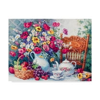 Trademark Fine Art 'Time For Tea Flowers' Canvas Art by Barbara Mock