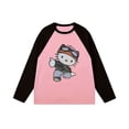 thumbnail image 1 of Camiseta de manga larga de dibujos animados Sanrio para mujer, Top de empalme de Hello Kitty, Hip Hop, primavera y otoño, nuevo, 1 of 4