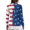 thumbnail image 2 of Yuyamidu American Flag Women Long Sleeve Shirts Size M Soft 1/4 Zip Collared Golf Shirts Slim Fit Shirt Workout Tops for Outdoor Sports, 4th of July, 2 of 8