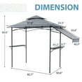 thumbnail image 2 of JOIVI 8' x 5' Outdoor Grill Gazebo with Vented Top, Double Tier BBQ Canopy Gazebo with Side Awning, Gray, 2 of 9