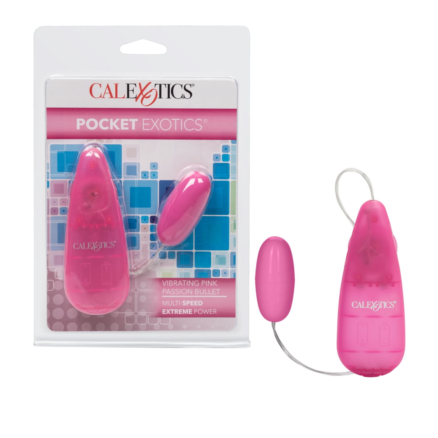 CalExotics Pocket Exotics Vibrating Satin-Finish Multi-Speed Pink Passion Bullet Vibrator - Pink