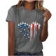 thumbnail image 1 of Camisetas de Manga Corta para las Mujeres, Blusa de Manga Corta de la Moda Del Día de la Independencia Hecha de Poliéster Cómodo para la Primavera Verano, Blusas de Manga Corta para las Mujeres, 1 of 7