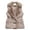 Khaki, variant on Womens Winter Coats, Faux Fur Lapel Sleeveless Quilted Layering Outerwear, Cinched Waist Nylon Spandex Puffer Piece, 1‑Pack, M‑XL True to Size