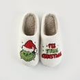 thumbnail image 6 of Grinch Christmas Slippers for Women Men,Cute Plush House Slippers,Cozy Indoor Outdoor Slip-On Shoes,Grinch Movie Themed Gift for Fans(6-7Women/5-6Men), 6 of 8