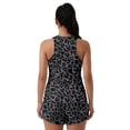 thumbnail image 2 of Xoenoiee Black Leopard Print Blouson Tankini Swimsuits for Women 2026 Tummy Control Two Piece Bathing Suits with Sporty Pockets Swim Shorts, S, 2 of 7