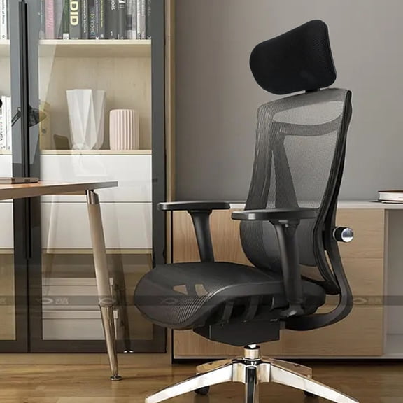 CRILSTYLEO Black Adjustable Office Chair Headrest with Breathable Mesh for Neck Support