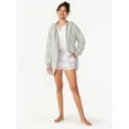 thumbnail image 2 of Joyspun Women’s Plush Hoodie Cardigan, Sizes XS to 3X, 2 of 6