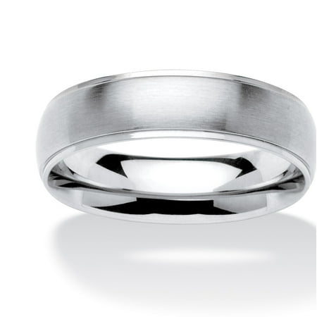 6mm Male Stainless Steel Spear - Men's Comfort Fit Brushed Stainless Steel Wedding Band (6mm)
