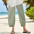 thumbnail image 2 of Capri Pants for Women,Women's Vintage Wide Leg Pants Striped Harem Pants Summer Elastic Waist Capris Casual Lightweight Baggy Cropped Pants, 2 of 6