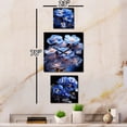 thumbnail image 3 of Designart "Wonders of Pansies in Midnight Indigo" Pansies Oversized Wall Clock - Set Of 3 - Extra large Traditional Clock For Office Décor - Large Vertical Clock, 3 of 6