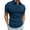 Navy, variant on Button Down Collar T Shirt Men's Summer Solid Color Athletic Casual Style Zipper Lapel Short Sleeve Shirt Black L