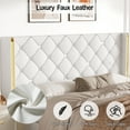 thumbnail image 4 of 4 EVER WINNER Full Bed Frame, PU Leather Upholstered Platform Bed Frame with Diamond Tufted Headboard and Wingback, White, 4 of 7
