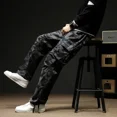 thumbnail image 3 of Pantalones de camuflaje multibolsillos de gran tamaño para hombre, pantalones cargo de camuflaje de alta calidad estilo Harajuku Emo con múltiples bolsillos y corte regular para hombre, 3 of 5