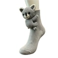 thumbnail image 2 of FAIOROI 3D Plush Animal Crew Socks for Women, Cute Cartoon Stuffed Toy Socks, Soft Cozy Knit Holiday Christmas Sock, 2 of 7