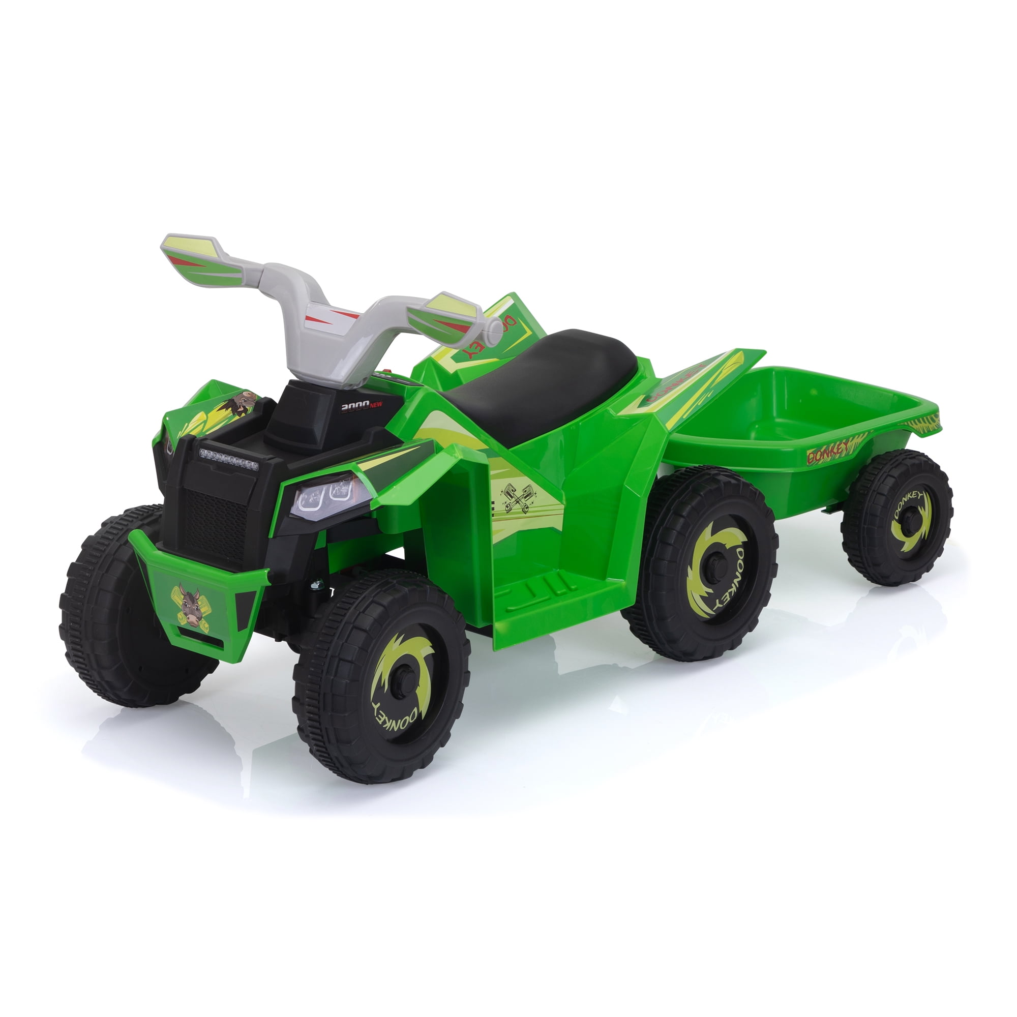 CIPACHO Kids ATV, 6V Battery Powered Electric Vehicle with Trailer, Ride on Car 4 Wheeler Quad for Toddler Boys Girls 18-36 Months, Green