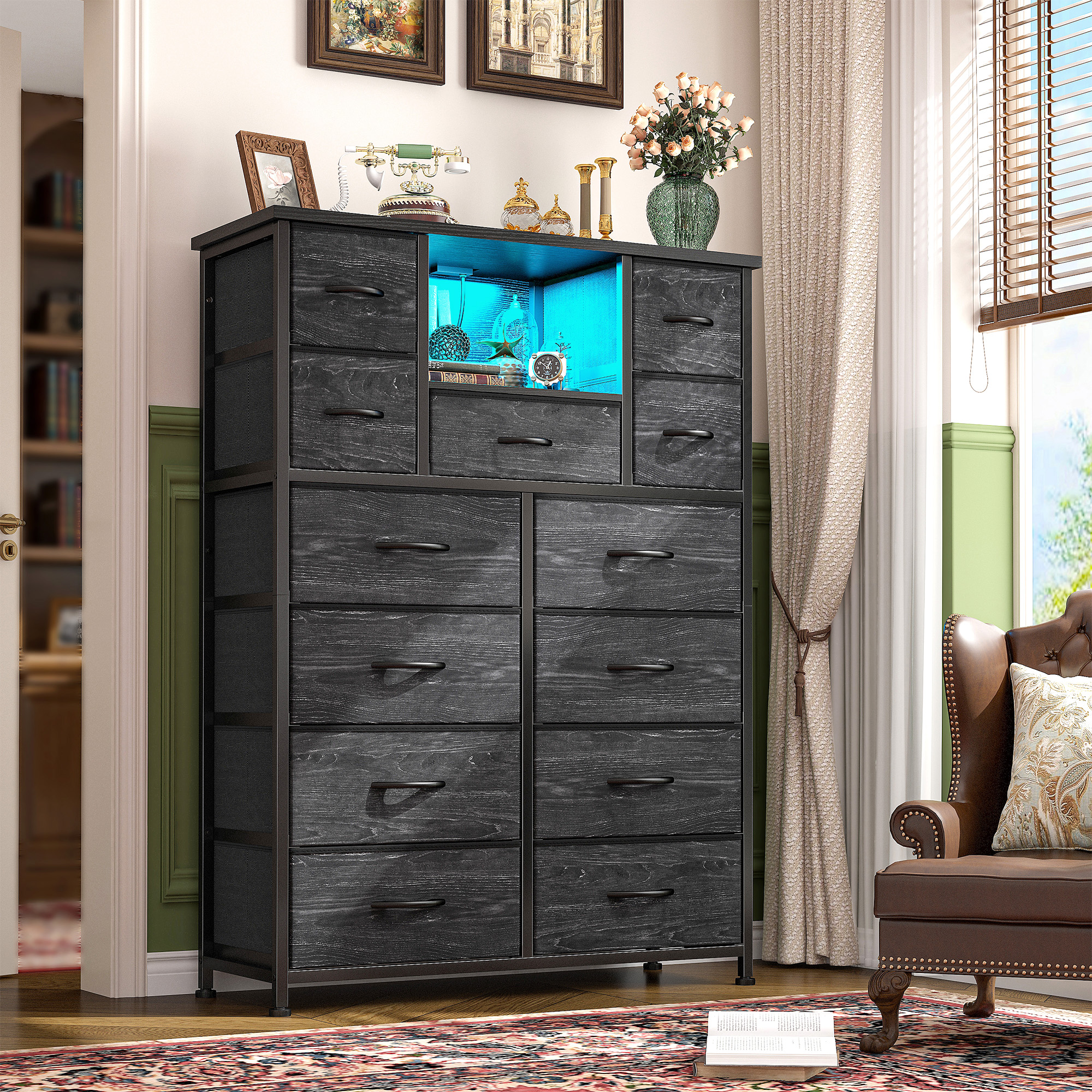 EnHomee 15-Drawer Dresser | Oak dressers for interior design