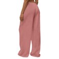 thumbnail image 6 of KDDYLITQ Women's Pants Low Rise Elastic Waist Sweatpants Wide Leg Drawstring Casual Joggers Fashion Beach Trousers with Pockets Pink XL, 6 of 6