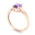 thumbnail image 2 of 1 ct Oval Cut Simulated Alexandrite Solitaire 14K Rose Gold Womens Engagement Ring, 2 of 5
