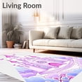 thumbnail image 2 of ODIKA 5'x7' Machine Washable Non-Slip Area Rug, Fairy Tale Castle Enchanted Fantasy Adventure High Traffic Rug, Pink, 724551, 2 of 7