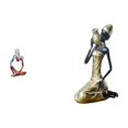 thumbnail image 1 of Estatua de mujer, adorno de resina, figura tribal africana, pensativa sentada, escultura de poliresina hecha a mano, ideal para decoración del hogar o, 1 of 8