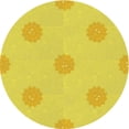 thumbnail image 1 of Ahgly Company Machine Washable Indoor Round Transitional Canary Yellow Area Rugs, 8' Round, 1 of 7