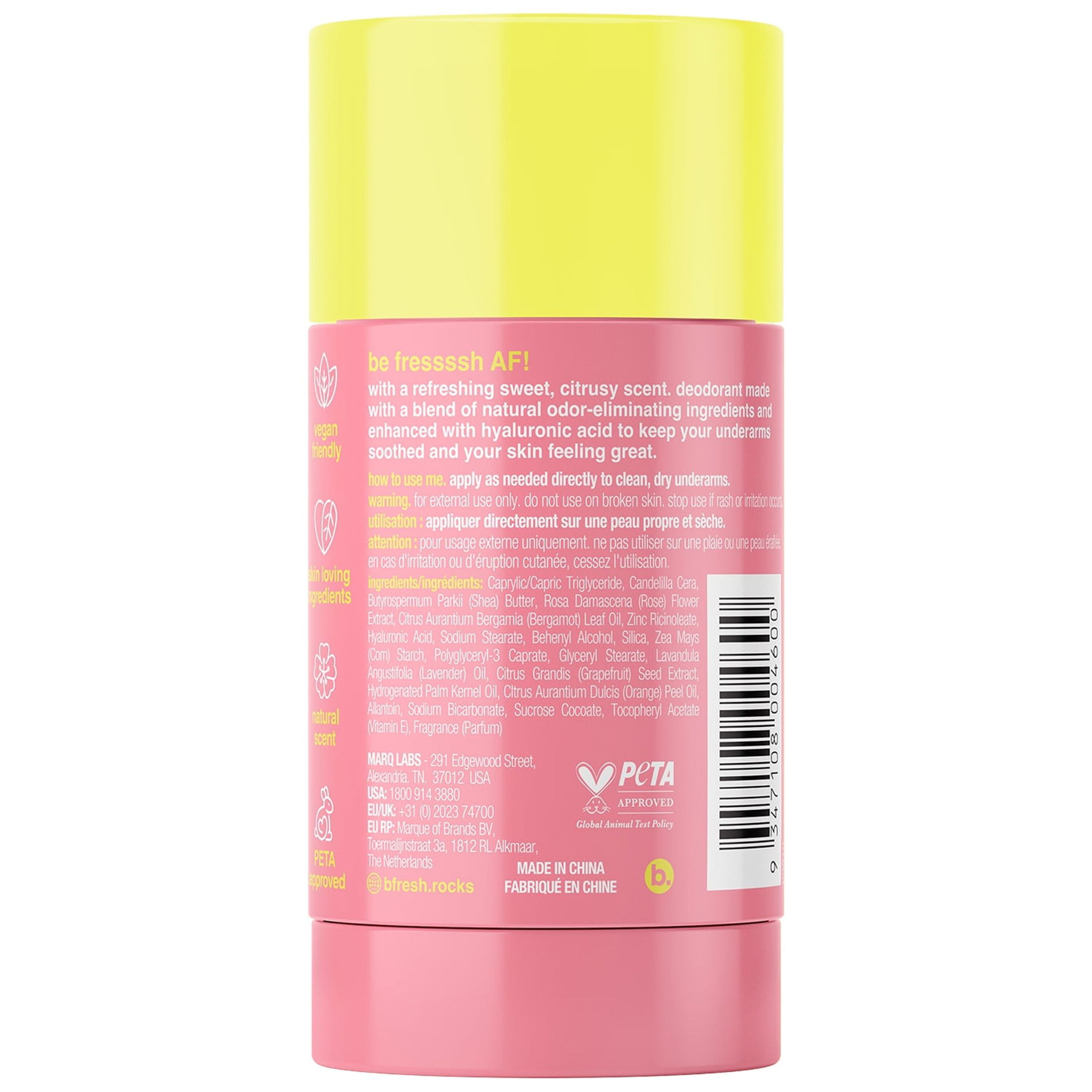 b.fresh fressssh AF! - grapefruity good deodorant, 2.64 oz
