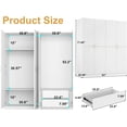 thumbnail image 5 of EPOWP Modern Minimalist Style: 4 Door European Style Wardrobe with Four Internal Layers and Two Storage Drawers (White, W62.99 x D20.47 x H78.74), 5 of 6
