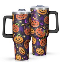 Halloween Jack O Lanterns with Candy Tumbler with Handle and Lid,40oz Double Wall Vacuum Insulated Tumbler,Cups Gift for Women and Men