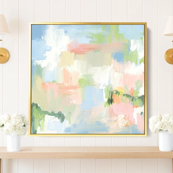 Colorful Coastal Grandmillennial Abstract Poster, Unframed Paper Poster 8x10in