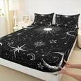 thumbnail image 3 of Feelyou Tribal Sun Moon Queen Sheet Sets, Hippie Western Constellation Flat Sheet, Psychedelic Stars Print Queen Fitted Sheet, Super Cozy Room Decor, 4-Piece, 3 of 7