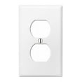 thumbnail image 2 of OVERSIZED Metal Outlet Cover, 1 Gang OVERSIZE Electrical Outlet Cover Plate, Socket Cover for Outlets, Duplex Wall Plate, One Gang White Wall Plug Cover - (MADE IN USA) 5.5 x 3.5 Inches - 10 Pack, 2 of 6