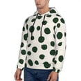 thumbnail image 3 of Fotbe Men's Hoodie with Abstract Green Polka Dot Pattern - Kangaroo Pocket Pullover Hooded Sweatshirt, Perfect for Daily Wear, Travel, and Home-Small, 3 of 7