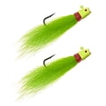 thumbnail image 2 of Hurricane Laughing Bucktail Jig 1oz. 2Pk Chartreuse, Fishing Jigs, 2 of 5