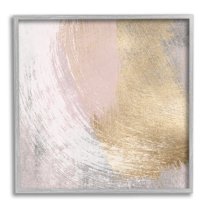 Stupell Industries Glam & Pink Abstract Abstract Painting Gray Framed Art Print Wall Art, 12 x 12