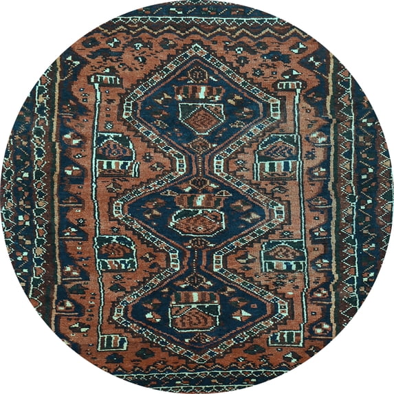Ahgly Company Indoor Round Persian Light Blue Traditional Area Rugs, 6' Round