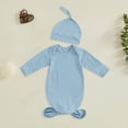thumbnail image 2 of Newborn Baby Cotton Mesh Bodysuit for Newborn Baby Newborn Knotted Sleeping Bag Fetal Hat Set Baby Comfortable And Breathable Pajamas, 2 of 4