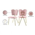 thumbnail image 5 of Meridian Furniture Angel Pink Velvet Dining Chair with Gold Finish (Set of 2), 5 of 8