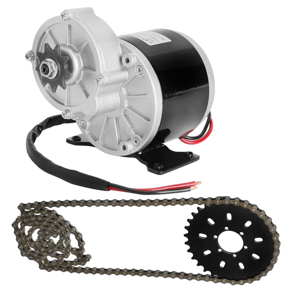 MY1016 36V 350W Brushed Gear Reduction Motor 300RPM with 410 37T Rear Sprocket & 410 140 Links Chain for Electric Bike, Mini Bike, Fun Cart, Tricycle, Go Kart, Scooter, Razor, Wheelchairs