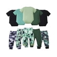 thumbnail image 2 of KIMI BEAR Preemie Baby Boys Layette Set 5 Packs Shower Gift Sets Romper Top Pants Set Short Sleeves Tops Letter Print Camouflage Outfits Clothing Summer 10pcs Essential Clothes Multicolor, 2 of 11