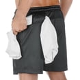 thumbnail image 7 of Mens Summer Swim Shorts Exercise Shorts Mesh Breathable Fitness Shorts Running Training Zipper Pocket Pentagram Short, 7 of 7